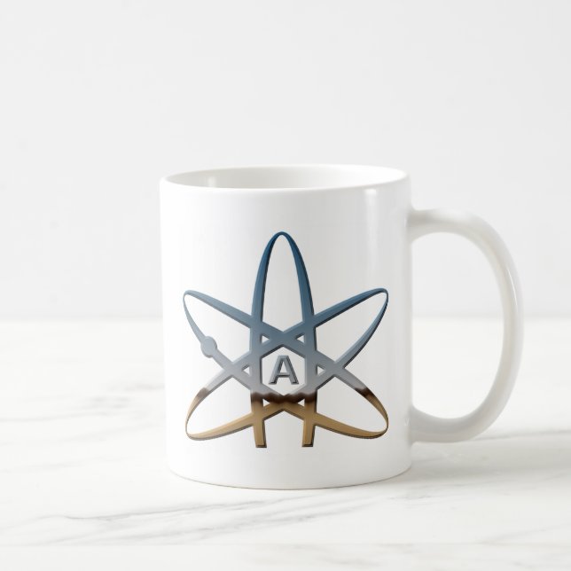 Logidea atheist atomic symbol coffee mug (Right)