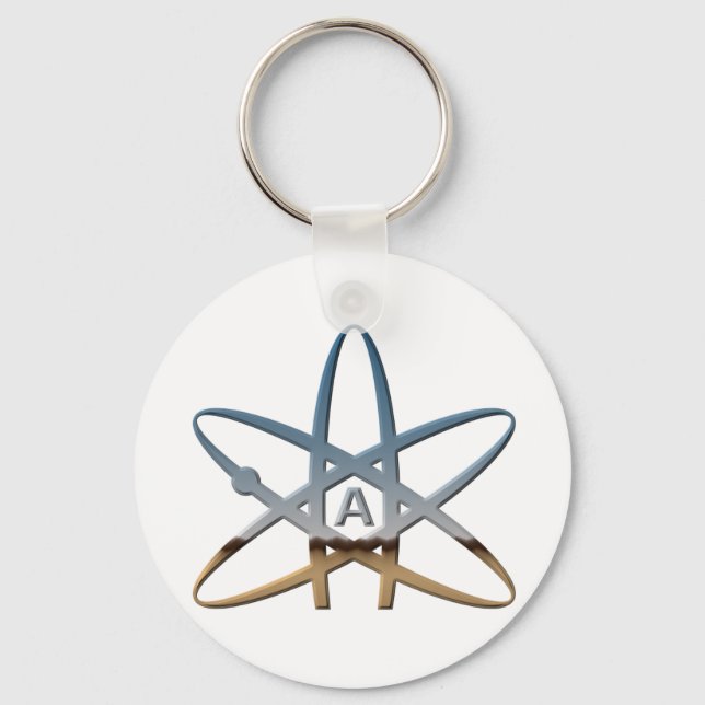 Logidea atheist atomic symbol keychain (Front)