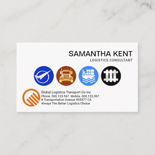 Logistic Services Icon Consultant Business Card