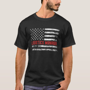 Logistics Manager USA Flag Profession Retro Job Ti T-Shirt
