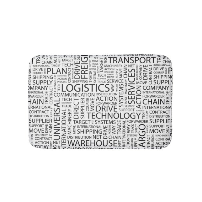 LOGISTICS pattern with words Bathroom Mat (Front)
