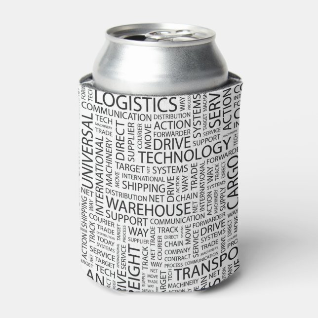 LOGISTICS pattern with words Can Cooler (Can Front)