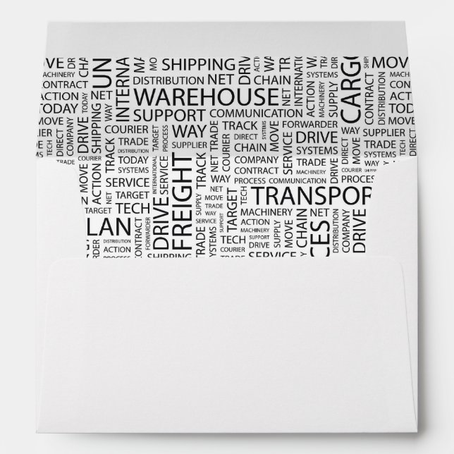 LOGISTICS pattern with words Envelope (Back (Bottom))