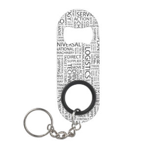 LOGISTICS pattern with words Keychain Bottle Opener