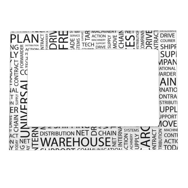 LOGISTICS pattern with words Magnetic Frame (Front)