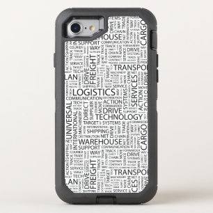 LOGISTICS pattern with words OtterBox Defender iPhone SE/8/7 Case