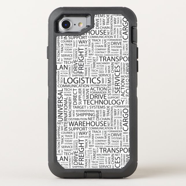 LOGISTICS pattern with words Otterbox iPhone Case (Back)