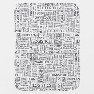 LOGISTICS pattern with words Receiving Blanket