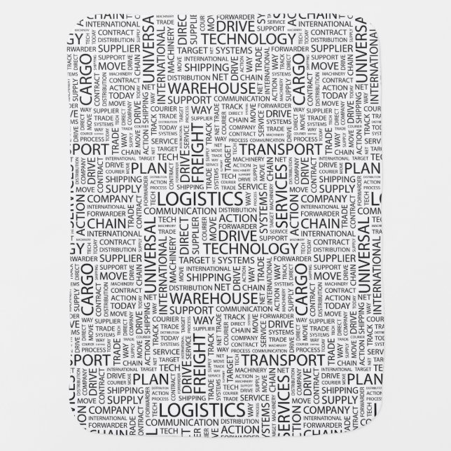 LOGISTICS pattern with words Receiving Blanket (Front)