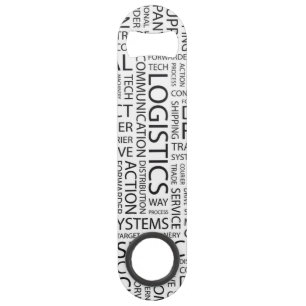 LOGISTICS pattern with words Speed Bottle Opener