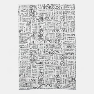 LOGISTICS pattern with words Towel