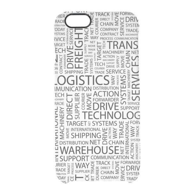 LOGISTICS pattern with words Uncommon iPhone Case (Back)