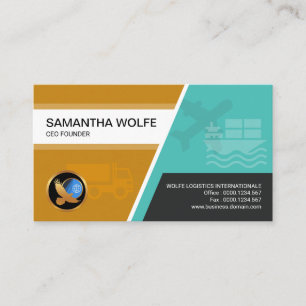 Logistics Transport Imprint Stylish Columns Business Card
