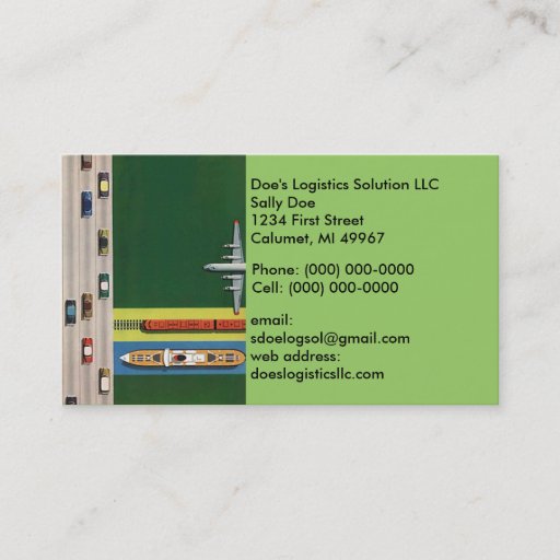 Customizable Logistics Transportation Move Goods Business Card