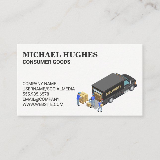 Logistics | Truck Driver Deliveries Business Card (Front)