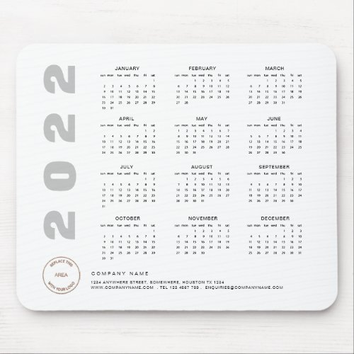 Logo 2022 Calendar Company Client Promotional Gift Mouse Pad