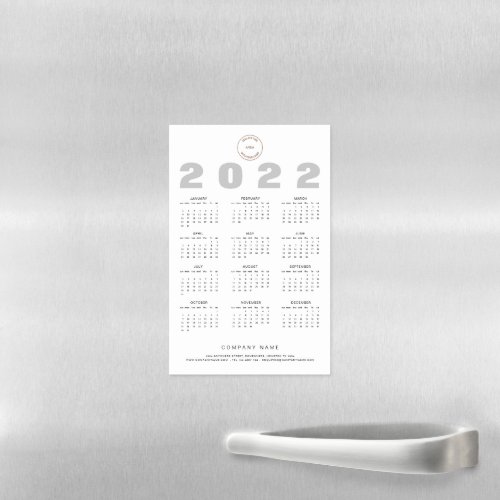 Logo 2022 Calendar Company Name Marketing  Magnetic Dry Erase Sheet