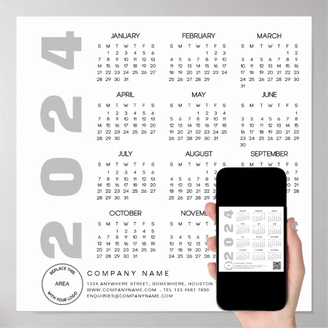 Logo 2024 Calendar QR Code Company Name Poster Zazzle   Logo 2024 Calendar Qr Code Company Name Poster R49e52501d9f0436cb9b8a3f0938f3988 Avmzb4 644.webp