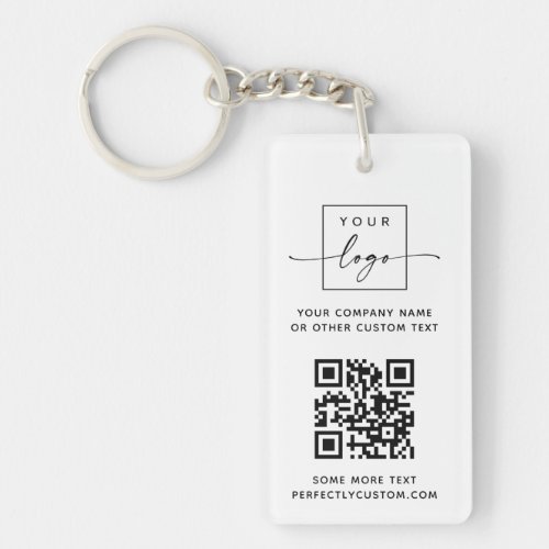 Logo 3 QR codes custom text white or any color Keychain