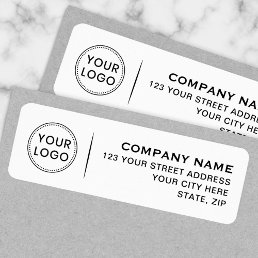Logo 4 lines of text white business return address label
