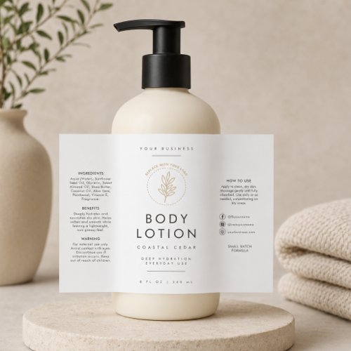 Logo 8oz Lotion Bottle Label