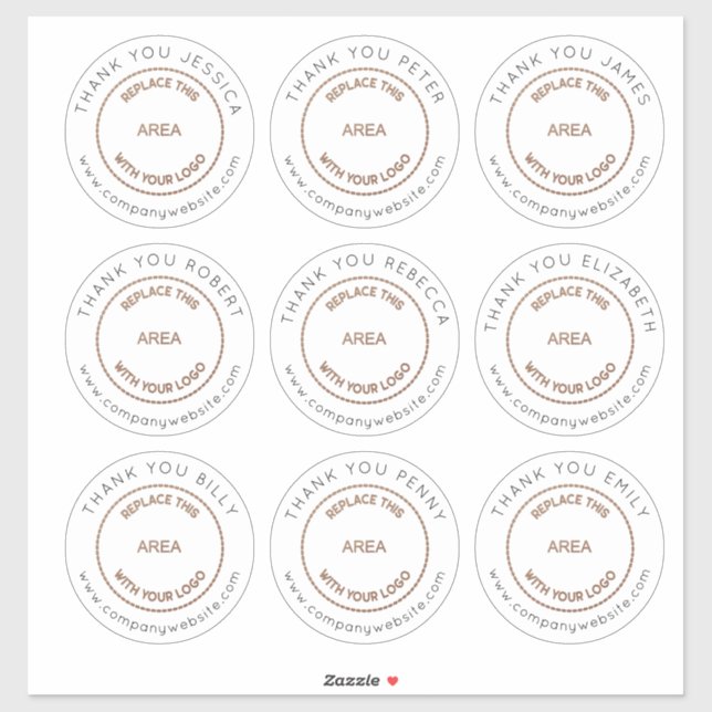 Logo 9 Large Individual Name Thanks Staff Delegate Sticker (Sheet)
