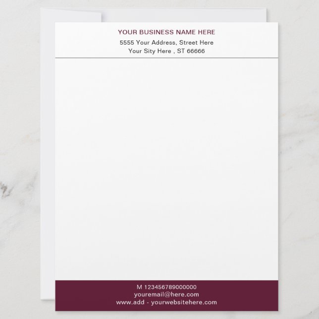 Logo Address Info Company Letterhead Template (Front)