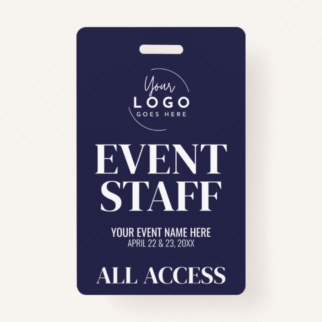Logo All Access VIP Event Staff Badge (Front)