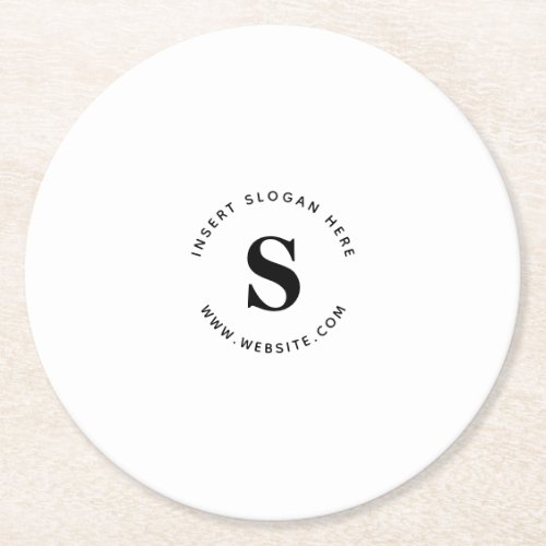 Logo and Company  Business Round Paper Coaster