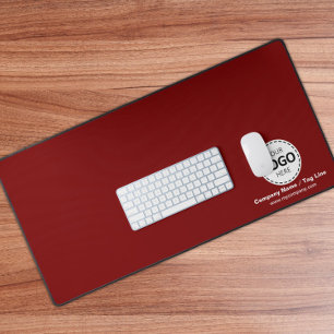 Logo and Company Details Custom Red Desk Mat