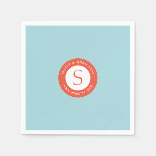 Logo and Company Soft Cyan Bright red Napkins