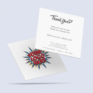 Logo and Custom Text Upload Modern Simple Thank You Card