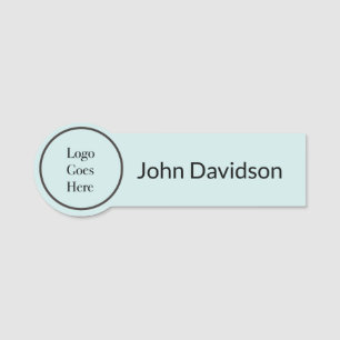 Logo and Full Name on Light Teal Name Tag