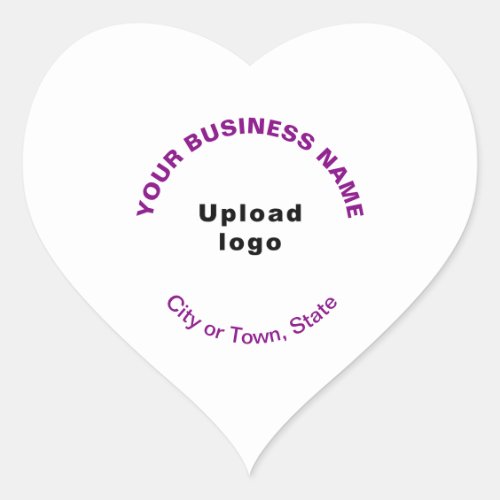 Logo and Purple Business Brand Texts on Heart Sticker