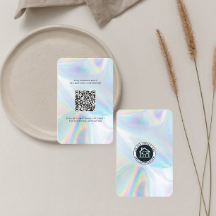 Logo and QR Code DIY Holographic Custom Business Card