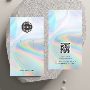 Logo and QR Code Holographic Earring Display Card
