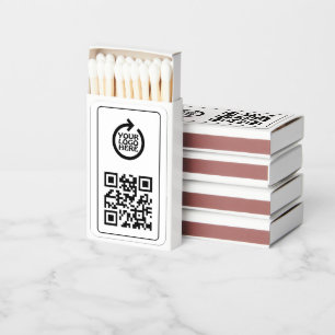 Logo and QR Code Personalized Business Matchboxes