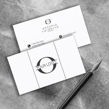 Logo And Social Media Icons Blk/white Hor Id810 Business Card by arrayforcards at Zazzle