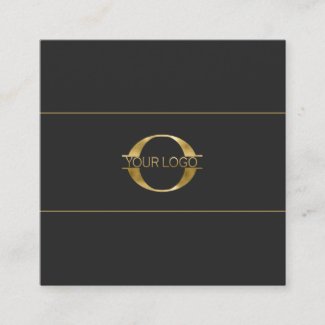 Logo and Social Media Icons Gold Foil/Bk Sq  ID810