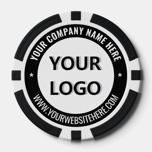 Logo and Text Branded Company Poker Chips Example (Front)