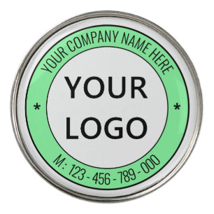 Logo and Text Branded Golf Ball Marker Example