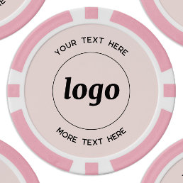 Logo and Text Business Promotional Blush Pink Poker Chips