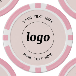 Logo And Text Business Promotional Blush Pink Poker Chips at Zazzle