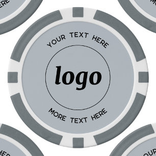 Logo and Text Business Promotional Powder Blue Poker Chips