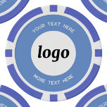 Logo and Text Business Promotional Sky Blue Poker Chips<br><div class="desc">Simple logo and custom text for promoting your business.  Replace the logo and text with your own to customize.  Minimalist and professional to reflect your brand.</div>