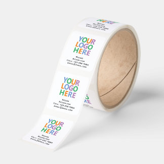 Logo and Text Custom Personalized Square Sticker
