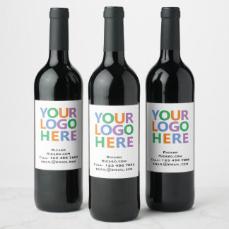 Logo and Text Custom Personalized Wine Label