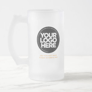 Logo and Text Frosted Glass Beer Mug