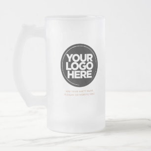 Logo and Text Frosted Glass Beer Mug