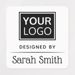 Logo and text with divider white labels